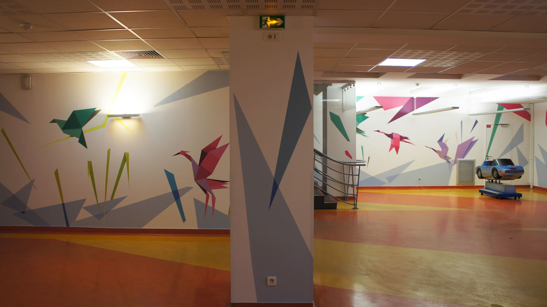 Fresque animalière à l’Hôpital Trousseau à Paris par Dave Baranes