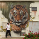Fresque murale « Courtenay ave baranes » – street art trompe-l'oeil par Dave Baranes