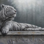 Toile originale « BRUME-BD » – peinture animalière street art par Dave Baranes