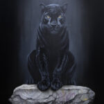 Toile originale « Dark-bd » – peinture animalière street art par Dave Baranes