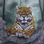 Toile originale « Forest-bd » – peinture animalière street art par Dave Baranes