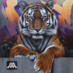 Toile originale « Majestic-bd » – peinture animalière street art par Dave Baranes