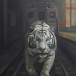 Toile originale « Terminus-bd » – peinture animalière street art par Dave Baranes
