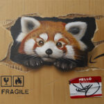 Toile originale « box-bd » – peinture animalière street art par Dave Baranes