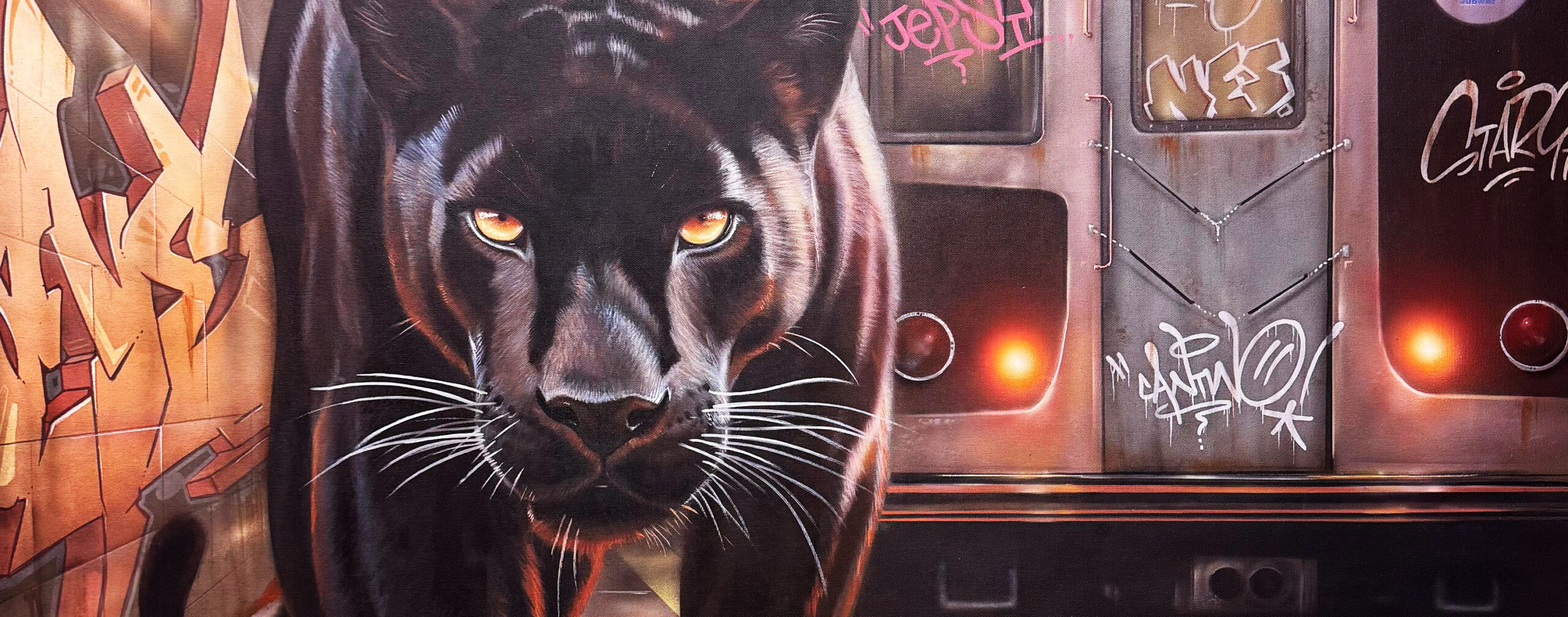 Fresque murale « lasttrain » – street art trompe-l'oeil par Dave Baranes