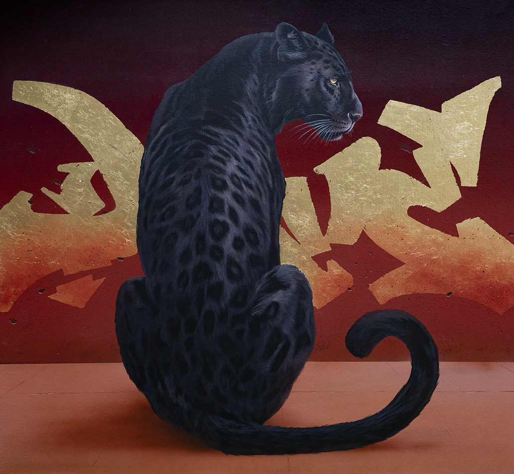 Panthère noire — œuvre originale Dave Baranes