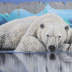 Toile originale « reflexion-bd » – peinture animalière street art par Dave Baranes
